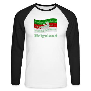 helgoland insel - Unisex Baseballshirt langarm - Weiß/Schwarz - Vorne - Nik (191cm)