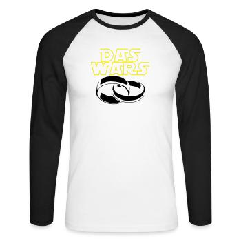 Junggesellenabschied , die Macht ist bei ihr(25) - Unisex Baseballshirt langarm - Weiß/Schwarz - Vorne - Nik (191cm)