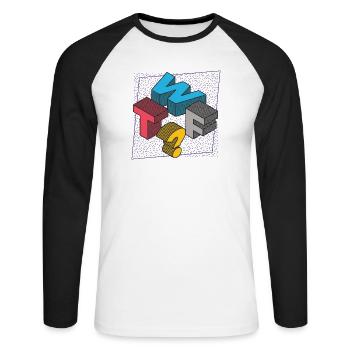 What THE FUCK WTF - Unisex Long Sleeve Baseball T-Shirt - white/black - Front - Nik (191cm)