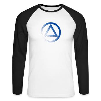 Anonyme Alkoholiker Symbol Logo AA NA Anti Alkohol - Unisex Baseballshirt langarm - Weiß/Schwarz - Vorne - Nik (191cm)