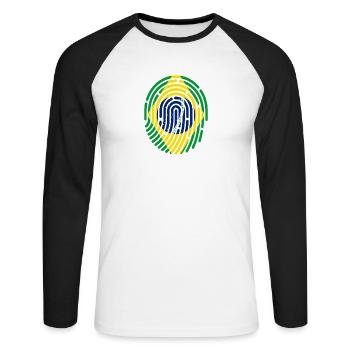 Brasilien Brasil Rio de Janeiro Copacabana Amazona - Unisex Baseballshirt langarm - Weiß/Schwarz - Vorne - Nik (191cm)