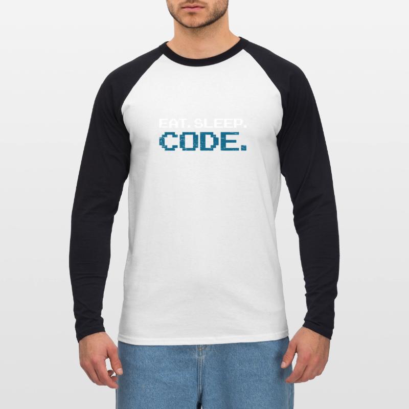 Code de programmation informatique T-shirt baseball manches longues Homme