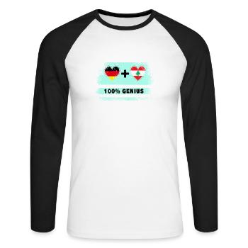 Germany and Lebanon 100% Awesome / Gift - Unisex Long Sleeve Baseball T-Shirt - white/black - Front - Nik (191cm)