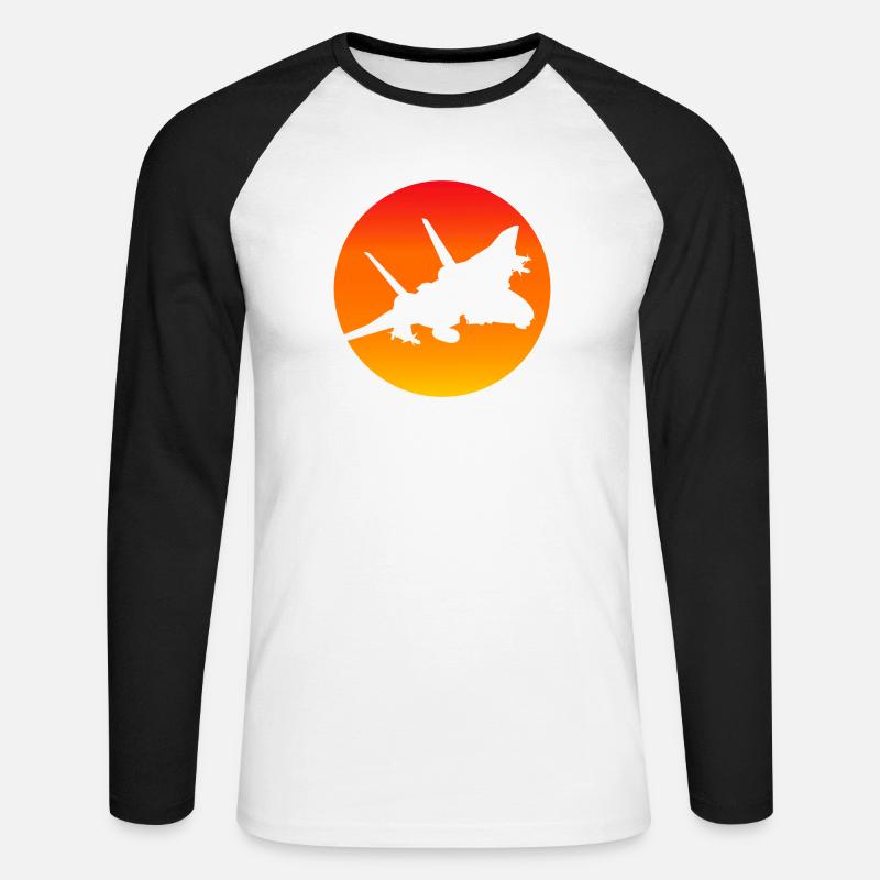F-14 Tomcat Düsenjäger - Unisex Baseballshirt langarm - Weiß/Schwarz