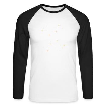 Étoiles étoiles étoiles étoiles - T-shirt baseball manches longues Homme - blanc/noir - Devant - Nik (191cm)