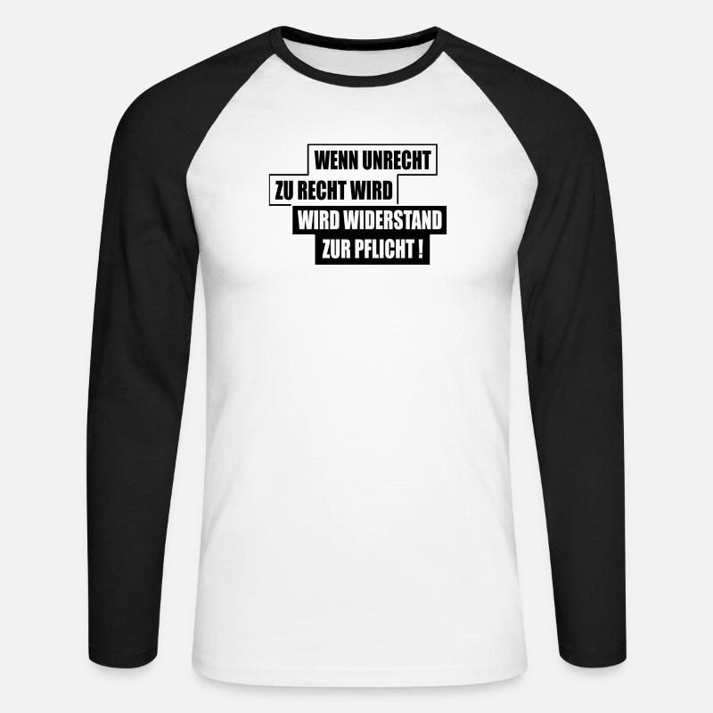 WENN UNRECHT ZU RECHT WIRD - Unisex Baseballshirt langarm - Weiß/Schwarz