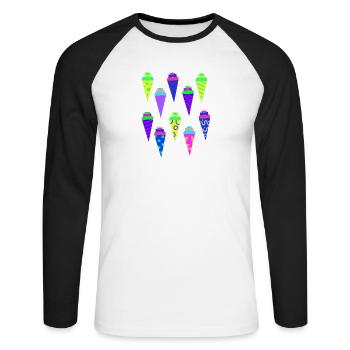 Schultüte Zuckertüte Kita Vorschule Schulbeginn - Unisex Baseballshirt langarm - Weiß/Schwarz - Vorne - Nik (191cm)