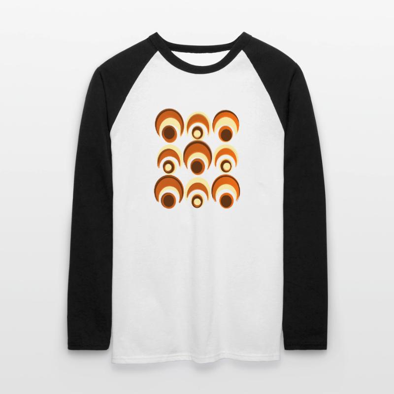 60s 70s Retro Pattern Circle Style Pattern Unisex Long Sleeve Baseball T-Shirt