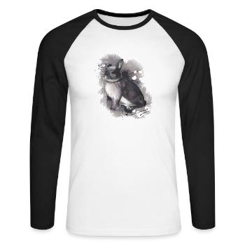 Lapin lapin - T-shirt baseball manches longues Homme - blanc/noir - Devant - Nik (191cm)
