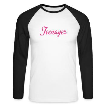 13th Birthday Teenager 13 Year Old - Unisex Long Sleeve Baseball T-Shirt - white/black - Front - Nik (191cm)