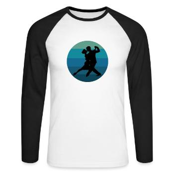 Tango Argentino Passion Tanguero Tanguera - Unisex Baseballshirt langarm - Weiß/Schwarz - Vorne - Nik (191cm)