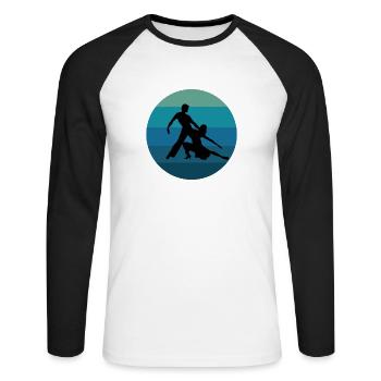 Latin Dancing Dance Couple Salsa - Unisex Long Sleeve Baseball T-Shirt - white/black - Front - Nik (191cm)