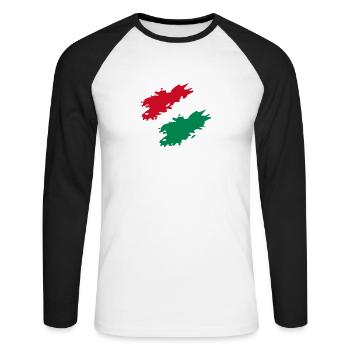 Hungary - Unisex Long Sleeve Baseball T-Shirt - white/black - Front - Nik (191cm)