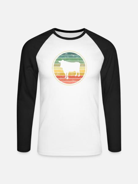 Kuh Kühe - Unisex Baseballshirt langarm - Weiß/Schwarz