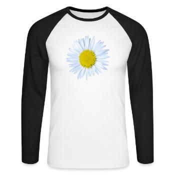 Daisy - Unisex Long Sleeve Baseball T-Shirt - white/black - Front - Nik (191cm)