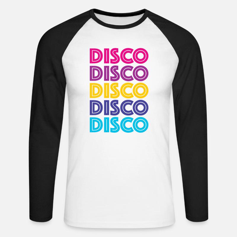 Disco Disco Disco - Unisex Baseballshirt langarm - Weiß/Schwarz