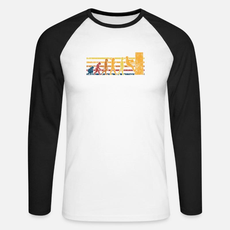 Baumpfleger Baumkletterer - Unisex Baseballshirt langarm - Weiß/Schwarz