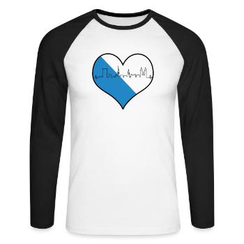 i love Zurich Züri Love Heart Switzerland Gift - Unisex Long Sleeve Baseball T-Shirt - white/black - Front - Nik (191cm)