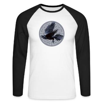 Raven Moon - Unisex Long Sleeve Baseball T-Shirt - white/black - Front - Nik (191cm)