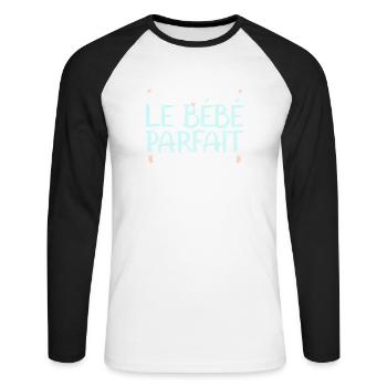 Et dieu créa le bébé parfait body mignon naissance - T-shirt baseball manches longues Homme - blanc/noir - Devant - Nik (191cm)