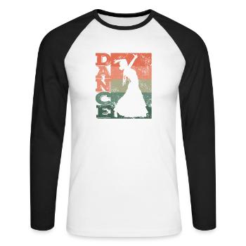 Flamenco Dancer Dance Flamenco Dress - Unisex Long Sleeve Baseball T-Shirt - white/black - Front - Nik (191cm)