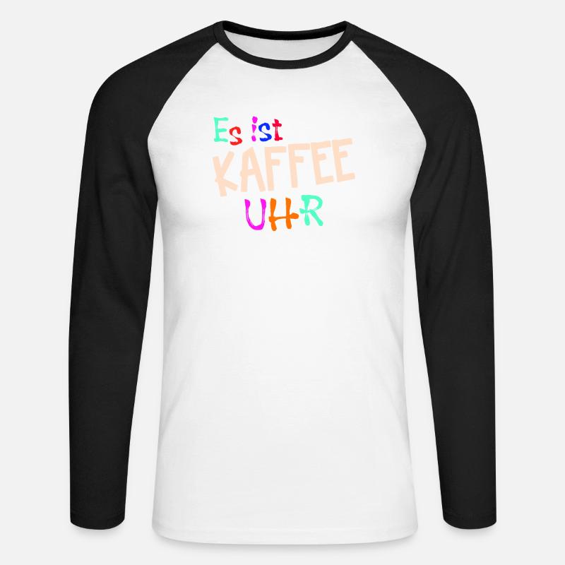 Kaffeeliebhaber Kaffeetrinker Kaffe Statement - Unisex Baseballshirt langarm - Weiß/Schwarz