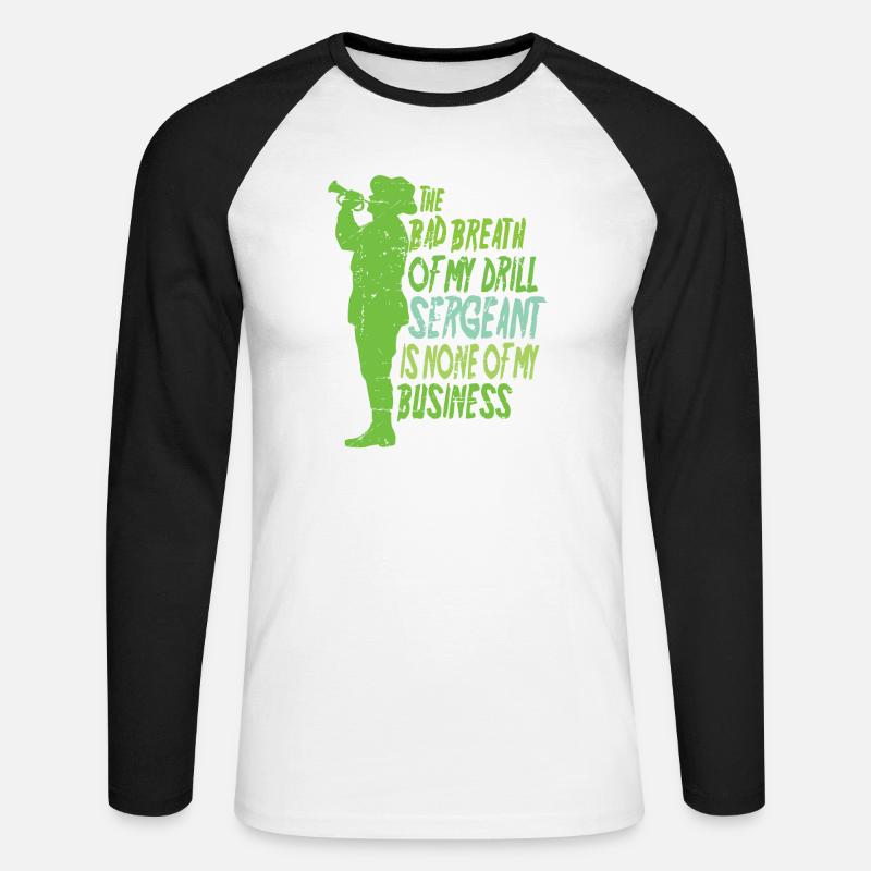 Drill Sergeant - Unisex Baseballshirt langarm - Weiß/Schwarz