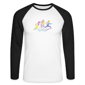 Watercolors Women Triathlon - Unisex Long Sleeve Baseball T-Shirt - white/black - Front - Nik (191cm)