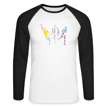 Watercolors Women Triathlon - Unisex Long Sleeve Baseball T-Shirt - white/black - Front - Nik (191cm)