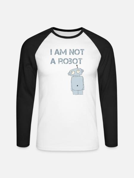 i am not a robot - Unisex Baseballshirt langarm - Weiß/Schwarz