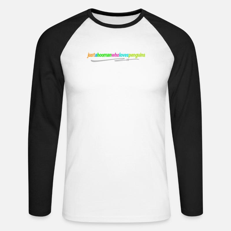 Antarktis Pinguin Statement Vogel Tier Seevogel - Unisex Baseballshirt langarm - Weiß/Schwarz