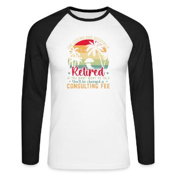 La légende est officiellement retirée - T-shirt baseball manches longues Homme - blanc/noir - Devant - Nik (191cm)