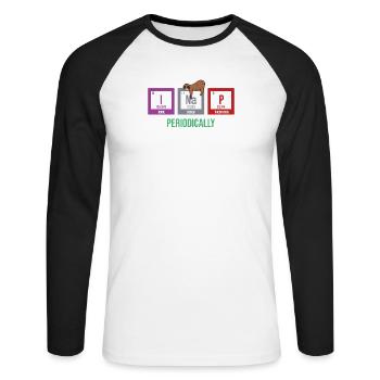 Sleeping Sloth Animal Statement Mammal - Unisex Long Sleeve Baseball T-Shirt - white/black - Front - Nik (191cm)