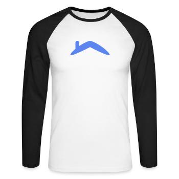 Toit de la maison - T-shirt baseball manches longues Homme - blanc/noir - Devant - Nik (191cm)