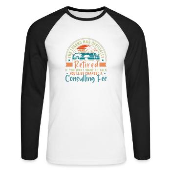 La légende est officiellement retirée - T-shirt baseball manches longues Homme - blanc/noir - Devant - Nik (191cm)