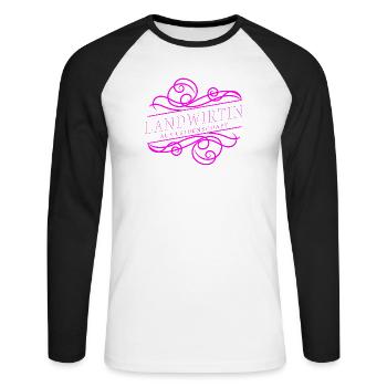 Landwirtin aus Leidenschaft - Unisex Baseballshirt langarm - Weiß/Schwarz - Vorne - Nik (191cm)