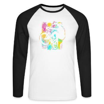 Colorful Bmx Bike - Bmx Bike - Bmx Freestyle - Unisex Long Sleeve Baseball T-Shirt - white/black - Front - Nik (191cm)