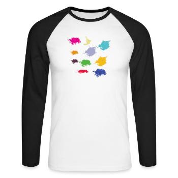 artist - T-shirt baseball manches longues Homme - blanc/noir - Devant - Nik (191cm)