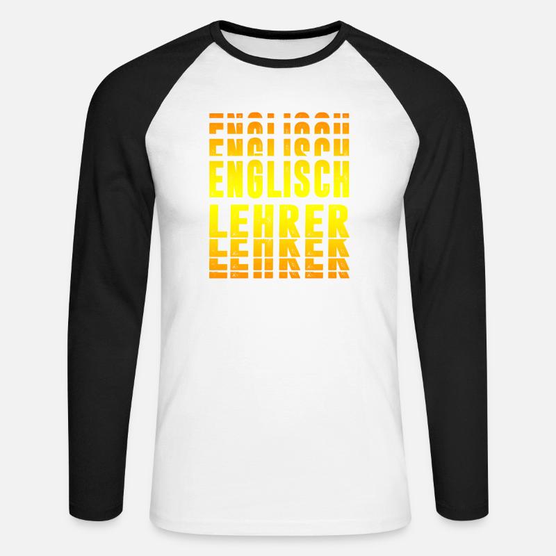 Englisch Lehrer Design - Unisex Baseballshirt langarm - Weiß/Schwarz