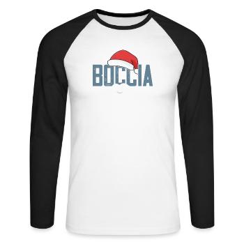 Boccia Player Santa Claus Balls Boccia - Unisex Long Sleeve Baseball T-Shirt - white/black - Front - Nik (191cm)