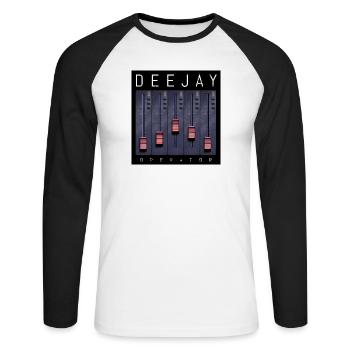 Conception du Fader de l’opérateur Deejay - T-shirt baseball manches longues Homme - blanc/noir - Devant - Nik (191cm)
