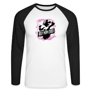Mother, Mother's Day, Best Mom Ever - Unisex Long Sleeve Baseball T-Shirt - white/black - Front - Nik (191cm)