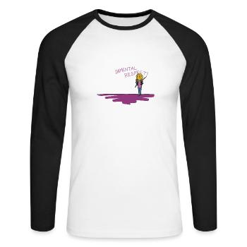 Journée internationale de la femme - Woman Power, Girlpower - T-shirt baseball manches longues Homme - blanc/noir - Devant - Nik (191cm)