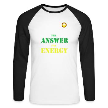 Solar WHO? Solar Energy Photovoltaics Renewable - Unisex Long Sleeve Baseball T-Shirt - white/black - Front - Nik (191cm)