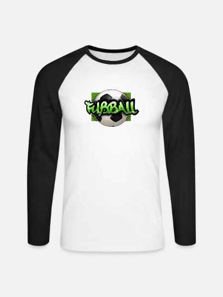 Urban Graffiti Fußballdesign - Unisex Baseballshirt langarm - Weiß/Schwarz