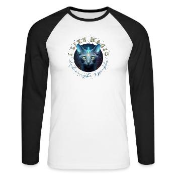 I Like Magic And Maybe 3 People - Unisex Baseballshirt langarm - Weiß/Schwarz - Vorne - Nik (191cm)