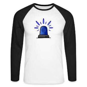 Blue light siren - Unisex Long Sleeve Baseball T-Shirt - white/black - Front - Nik (191cm)