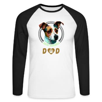 Jack Russell Dad - Unisex Long Sleeve Baseball T-Shirt - white/black - Front - Nik (191cm)