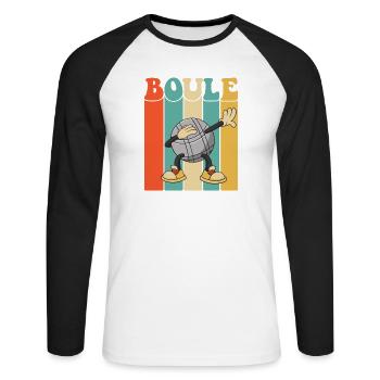 Boule Kugeln für Bouler Boccia Spiel Botcha Boule - Unisex Baseballshirt langarm - Weiß/Schwarz - Vorne - Nik (191cm)