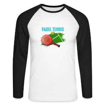 Padel Id Rather Be Playing Padel Tennis - Unisex Long Sleeve Baseball T-Shirt - white/black - Front - Nik (191cm)